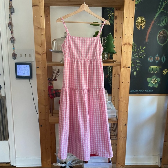 J. Crew Pink and White Tiered Sundress - Picture 3 of 15